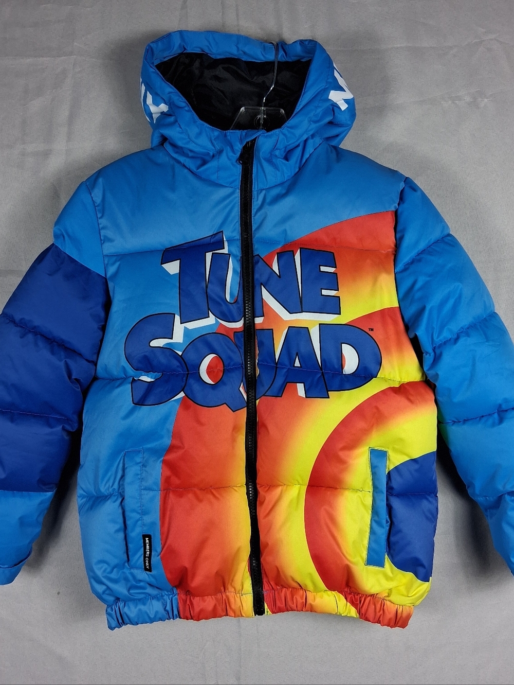 Members Only x Space Jam Tune Squad Boys Blue Puffer Jacket Size 10/12
